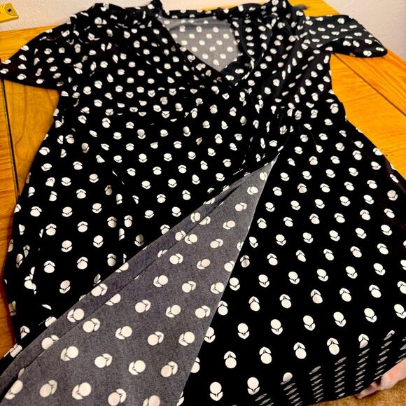 Banana Republic Factory Large Black Blue Floral Geometric Dresses Pull Over - Picture 8 of 11